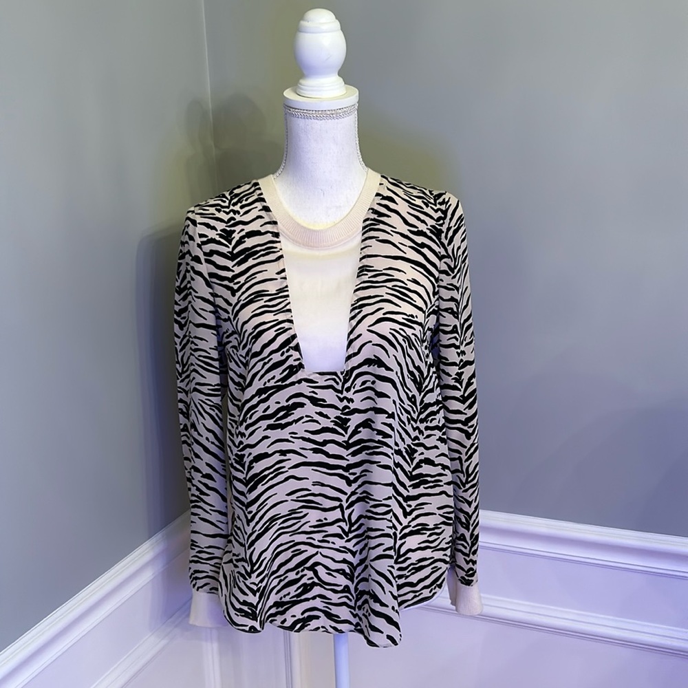 Rebecca Taylor Zebra Print Blouse - Size 4